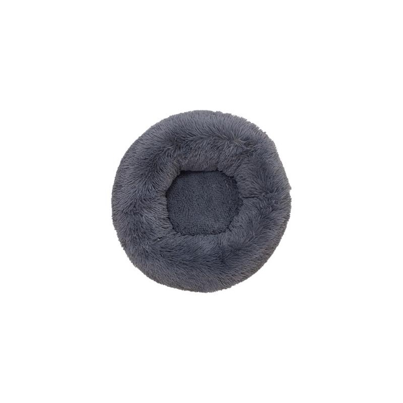 Cama redonda suave gris oscuro - 70 cm