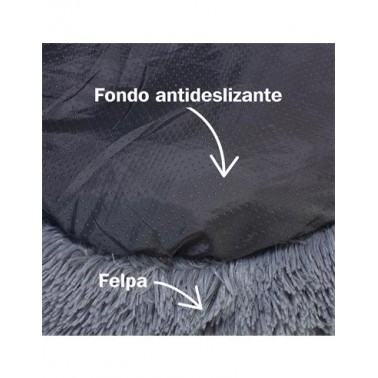 Cama redonda suave gris oscuro - 70 cm