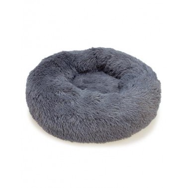 Cama redonda suave gris oscuro - 70 cm