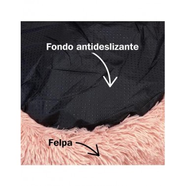 Cama redonda suave rosa - 70 cm