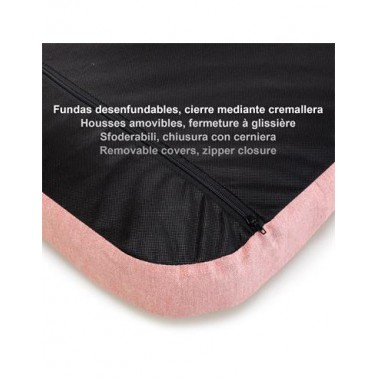 Colchoneta Perros Rosa con huella y Ribete 105x70x9cm