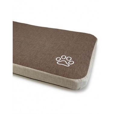 Colchoneta Perros Marrón y Beige con huella 105x70x9cm