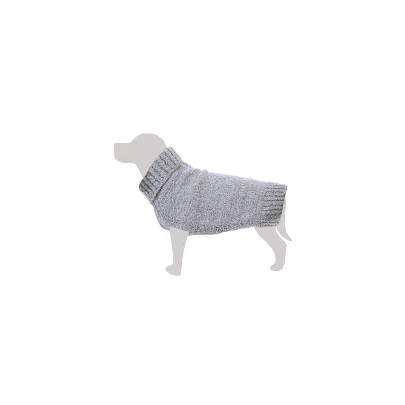 Jersey de punto jaspeado gris - M/30cm - Ropa para perros - Ayuda a protegerlos del frío - Accesorios para mascotas