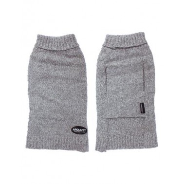 Jersey de punto jaspeado gris - XS/20cm - Ropa para perros - Ayuda a protegerlos del frío - Accesorios para mascotas