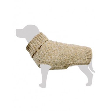 Jersey de punto jaspeado marrón - XS/20cm - Ropa para perros - Ayuda a protegerlos del frío - Accesorios para mascotas