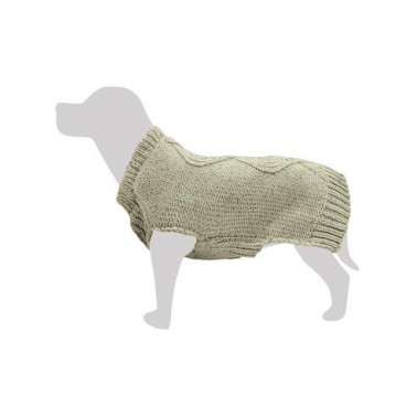 Jersey de punto trenzado beige XS