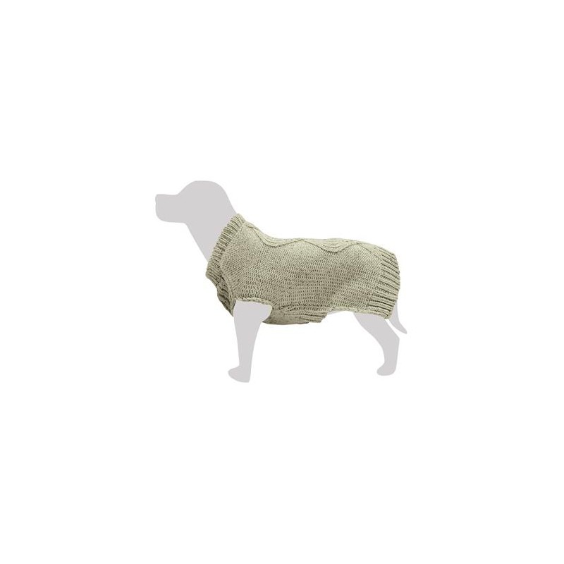 Jersey de punto trenzado beige XS