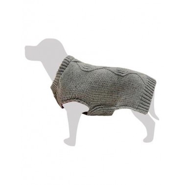 Jersey de punto trenzado gris XS