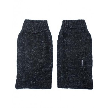 Jersey de punto trenzado negro grafito - XS/20cm - Ropa para perros - Ayuda a protegerlos del frío - Accesorios