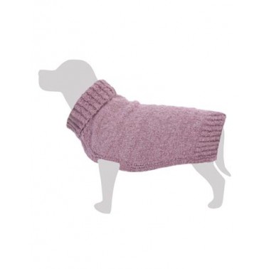 Jersey de punto trenzado rosa claro - M/30cm - Ropa para perros - Ayuda a protegerlos del frío - Accesorio