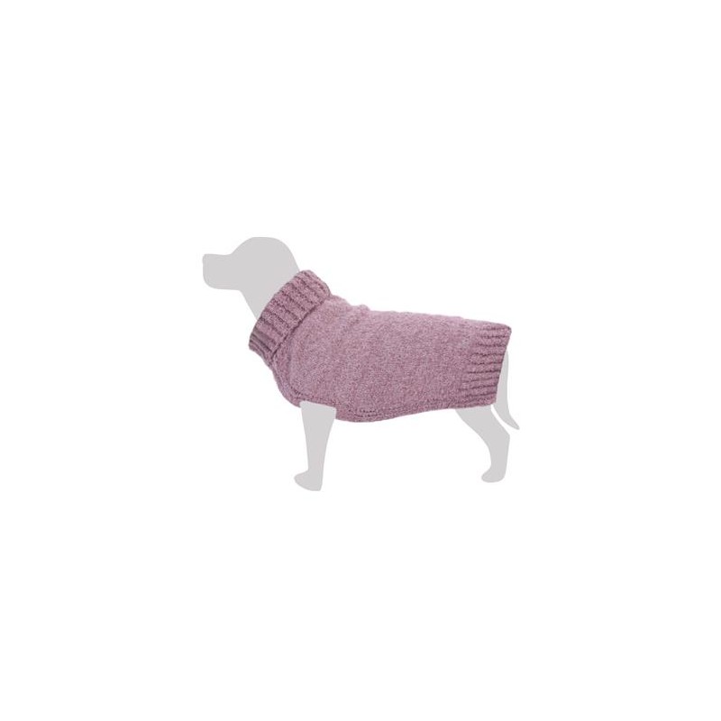 Jersey de punto trenzado rosa claro - M/30cm - Ropa para perros - Ayuda a protegerlos del frío - Accesorio
