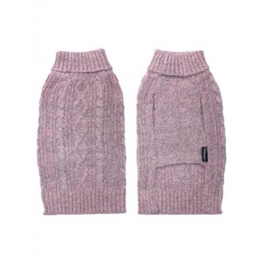 Jersey de punto trenzado rosa claro - M/30cm - Ropa para perros - Ayuda a protegerlos del frío - Accesorio