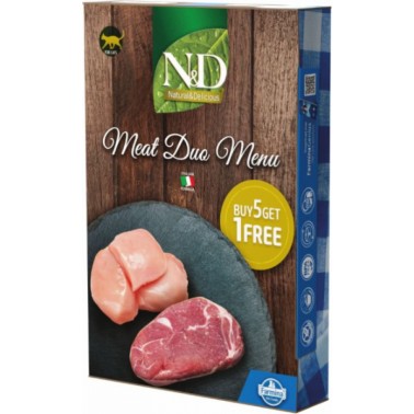 N&D NATURAL CAT MEAT DUO MENU 6X70G (5+1)