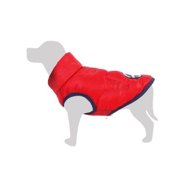 Chaleco acolchado reversible rojo-negro "Canada" - S/25cm - Ropa para perros - Ayuda a protegerlos del frío