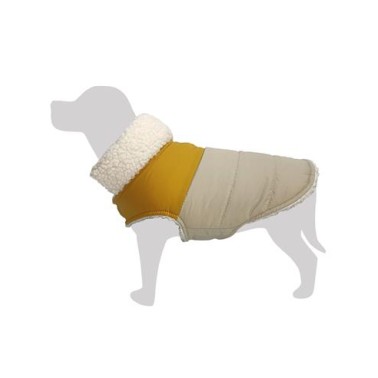 Abrigo con cuello peluche para perros "Kenia" M - 30 cm - Protege del frío