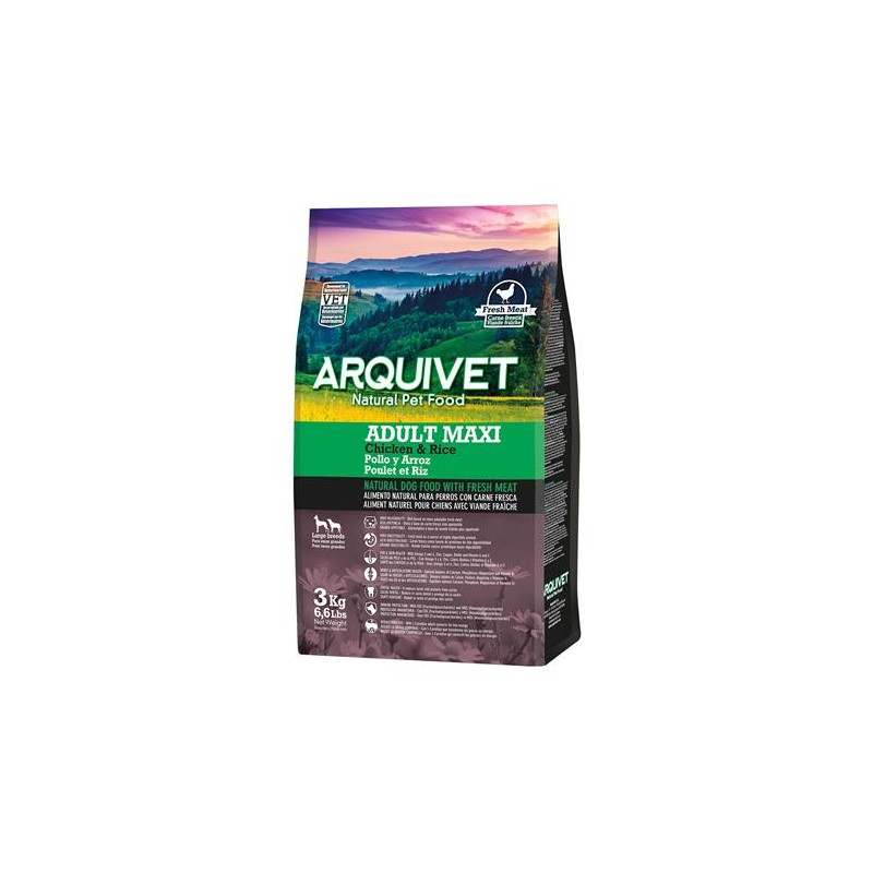 Arquivet-Adult Maxi-Pienso para perros adultos-Pollo y arroz-3 kg