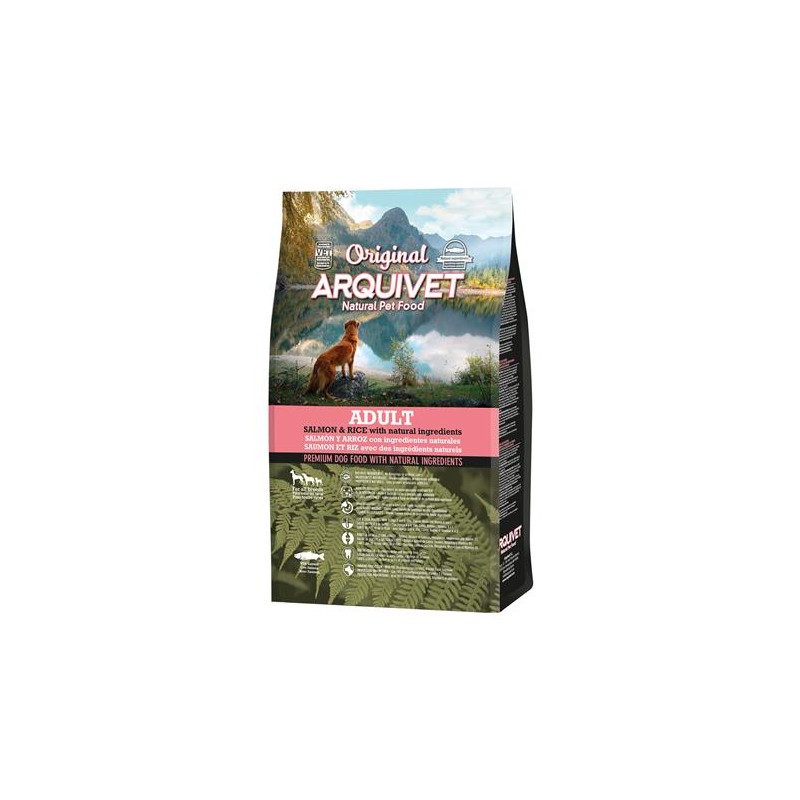 Arquivet-Original - Adult - Pienso para perros adultos de todo tipo de razas - Salmón y arroz - 3 kg