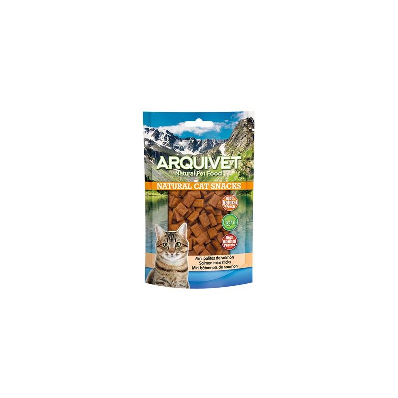 Mini palitos de salmón 50 gr - Snacks 100% naturales para gatos - Alimento complementario para felinos
