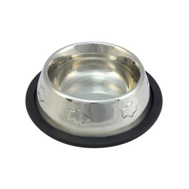 Comedero inoxidable antideslizante decorado - 240 ml / 15,5 cm