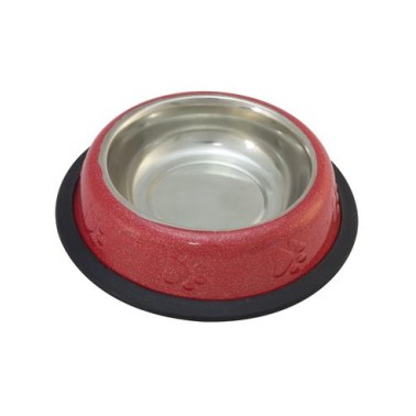 Comedero Inoxidable antideslizante rojo - 240 ml / 16 cm