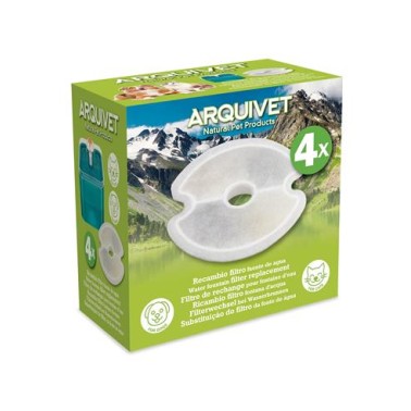 Recambio filtro fuente de agua para gatos y perros - 4 unidades