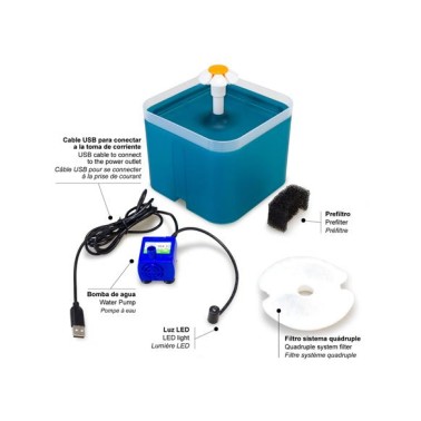 Recambio filtro fuente de agua para gatos y perros - 4 unidades