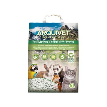 Arena aglomerante de papel para gatos