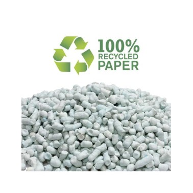 Arena aglomerante de papel para gatos