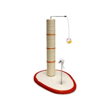 Rascador poste con rata y bola