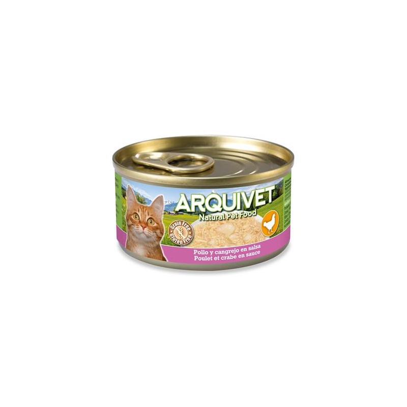 Pollo en salsa con Palito de Cangrejo - 80 g - Latas de comida húmeda para gatos