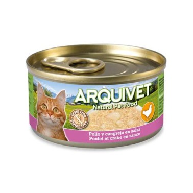 Pollo en salsa con Palito de Cangrejo - 80 g - Latas de comida húmeda para gatos