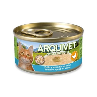 Pollo en salsa con Espadín - 80 g - Latas de comida húmeda para gatos