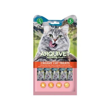 Creamy Cat Treats - Snack cremoso de Pollo y Cangrejo (bolsa 5 sobres de 14 g)