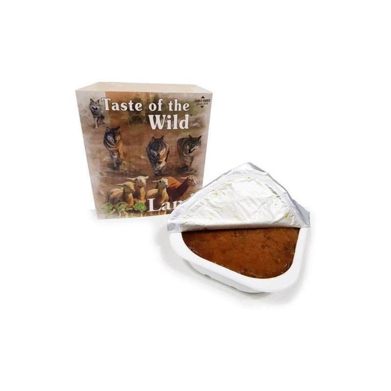 Taste of the Wild Tarrina con Cordero Pollo y Fruta para Perros 390GR