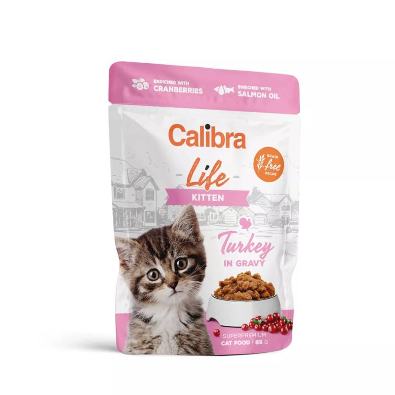 CALIBRA CAT LIFE POUCH KITTEN PAVO EN SALSA 85GR