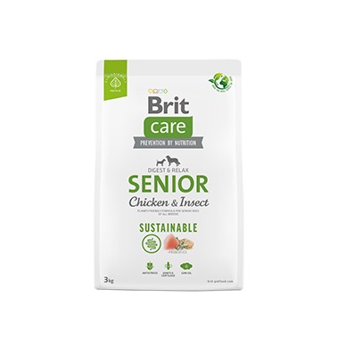BRIT CARE SUSTAINABLE PERRO SENIOR CON POLLO&INSECTO 3Kg