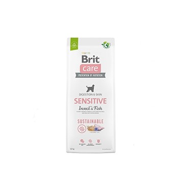 BRIT CARE SENSITIVE SUSTAINABLE PERRO ADULTO CON INSECTO &PESCADO 12Kg