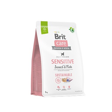 BRIT CARE SENSITIVE SUSTAINABLE PERRO ADULTO CON INSECTO&PESCADO 3Kg