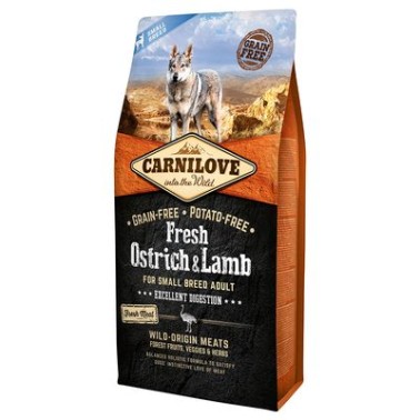 CARNILOVE CANINE ADULT SMALL FRESH AVESTRUZ CORDERO 1,5KG