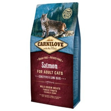 CARNILOVE FELINE ADULT SALMON SENSITIVE LONG HAIR 2KG