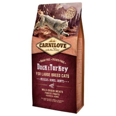 CARNILOVE FELINE ADULT LARGE PATO PAVO 6kg