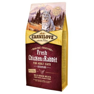 CARNILOVE FELINE ADULT FRESH POLLO CONEJO 6KG