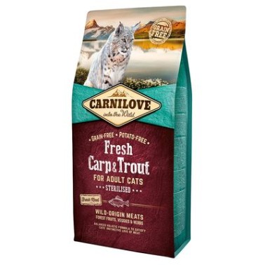 CARNILOVE FELINE ADULT STERILISED FRESH CARPA TRUCHA 400gr
