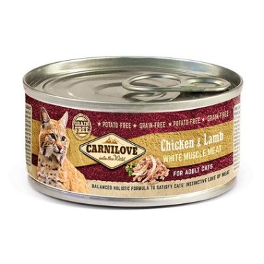 CARNILOVE FELINE ADULT POLLO CORDERO 100GR