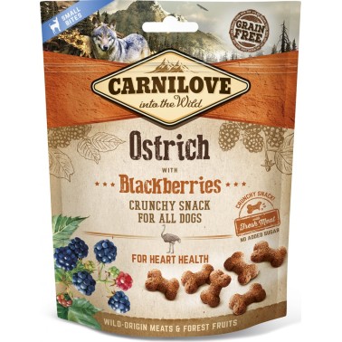 CARNILOVE CANINE CRUNCHY SNACK AVESTRUZ MORAS 200GR