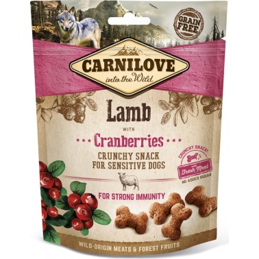 CARNILOVE CANINE CRUNCHY SNACK CORDERO ARANDANOS 200G