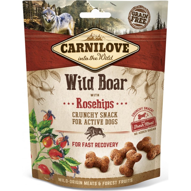 CARNILOVE CANINE CRUNCHY SNACK JABALI ROSA MOSQUETA 200GR