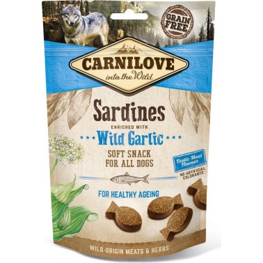 CARNILOVE CANINE SNACK SEMI HUMEDO SARDINAS AJO 200G