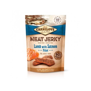 CARNILOVE JERKY CORDERO Y SALMON FILETES 100GR