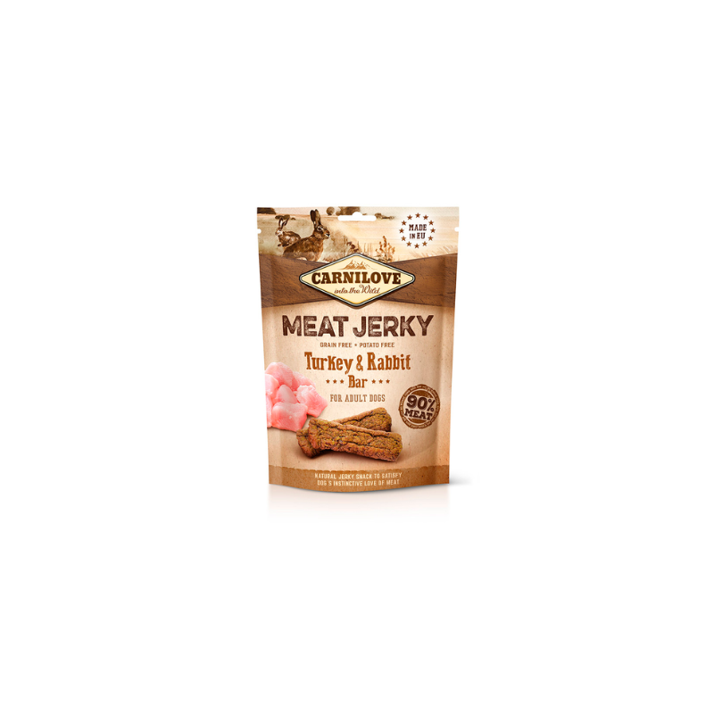 CARNILOVE JERKY CONEJO Y PAVO BARRITAS 100GR